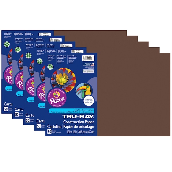 Tru-Ray Construction Paper, Dark Brown, 12x18, PK250